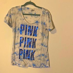 PINK Blue Tie-Dye T-Shirt